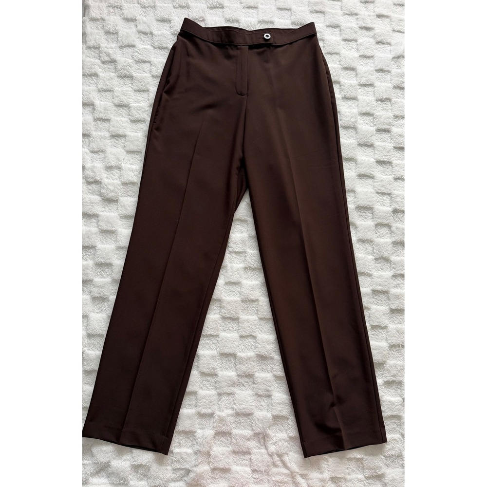Kim Rogers Womens Brown Straight Leg Dress Pants Size 8 Average Career Trousers - Picture 2 of 9